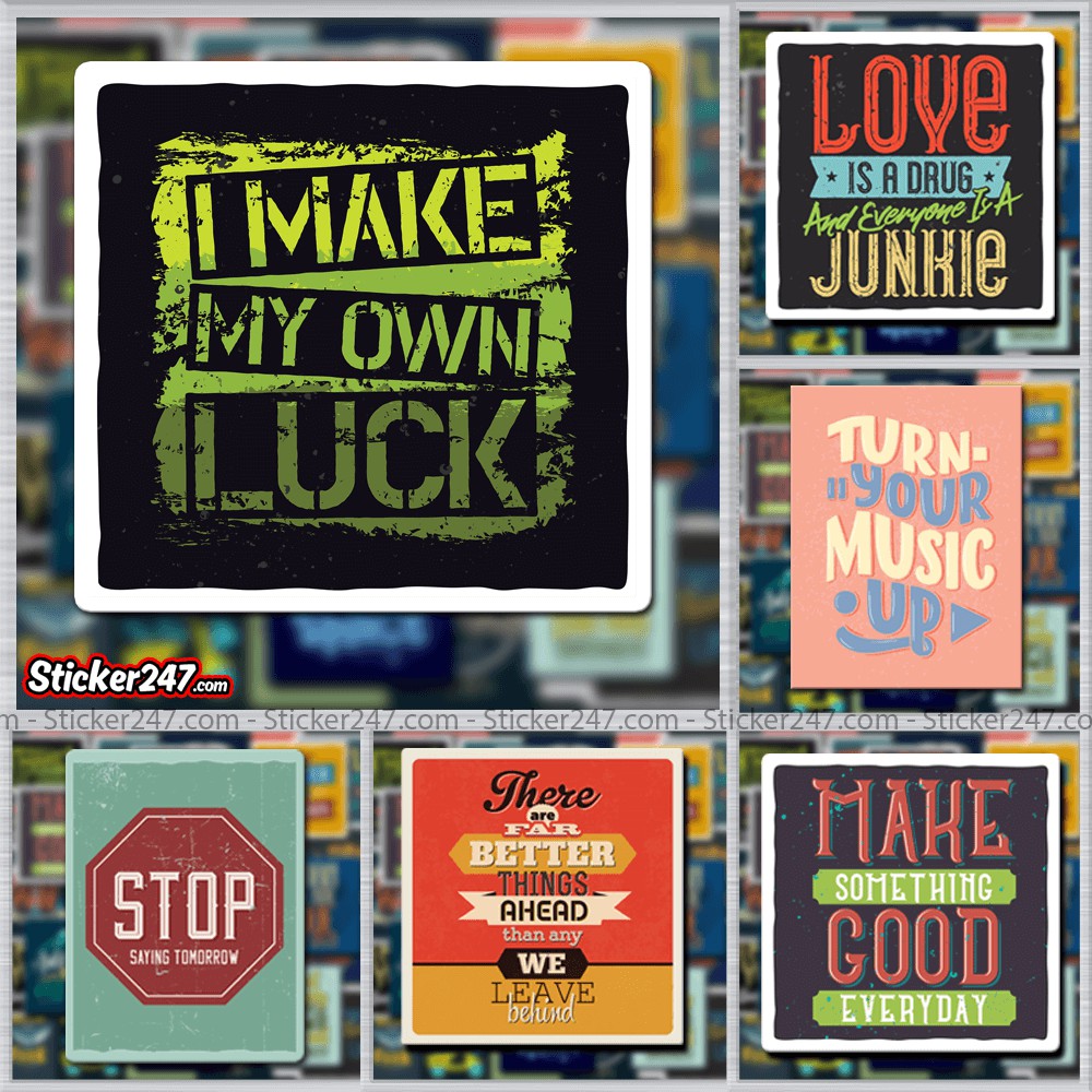 Sticker Động lực Motivation 𝑭𝒓𝒆𝒆𝒔𝒉𝒊𝒑 Sticker Retro Vintage, dán laptop, điện thoại, đàn guitar, mũ bảo hiểm, vali, ipad