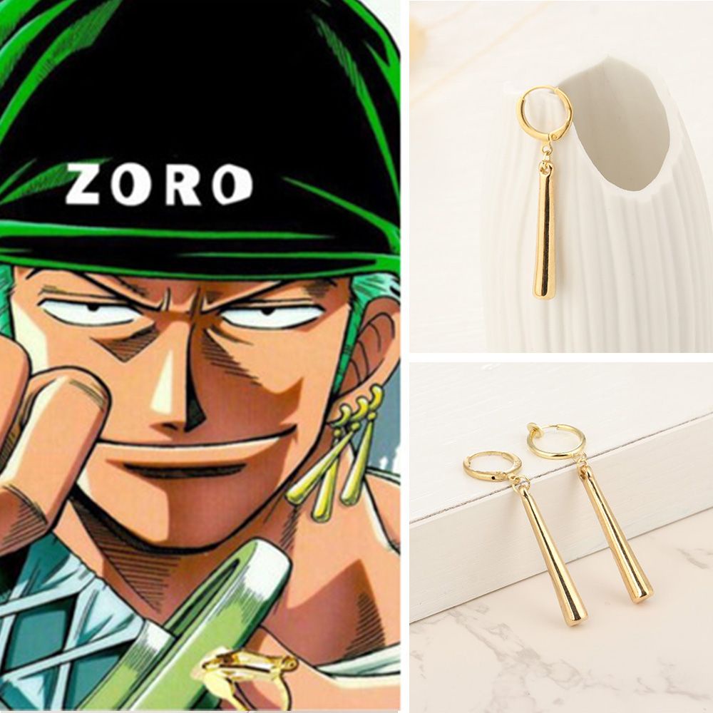 Lucky Móc Tai Không Xỏ Lỗ|Khuyên Tai Zoro Sauron Mạ Điện Hình One Piece
