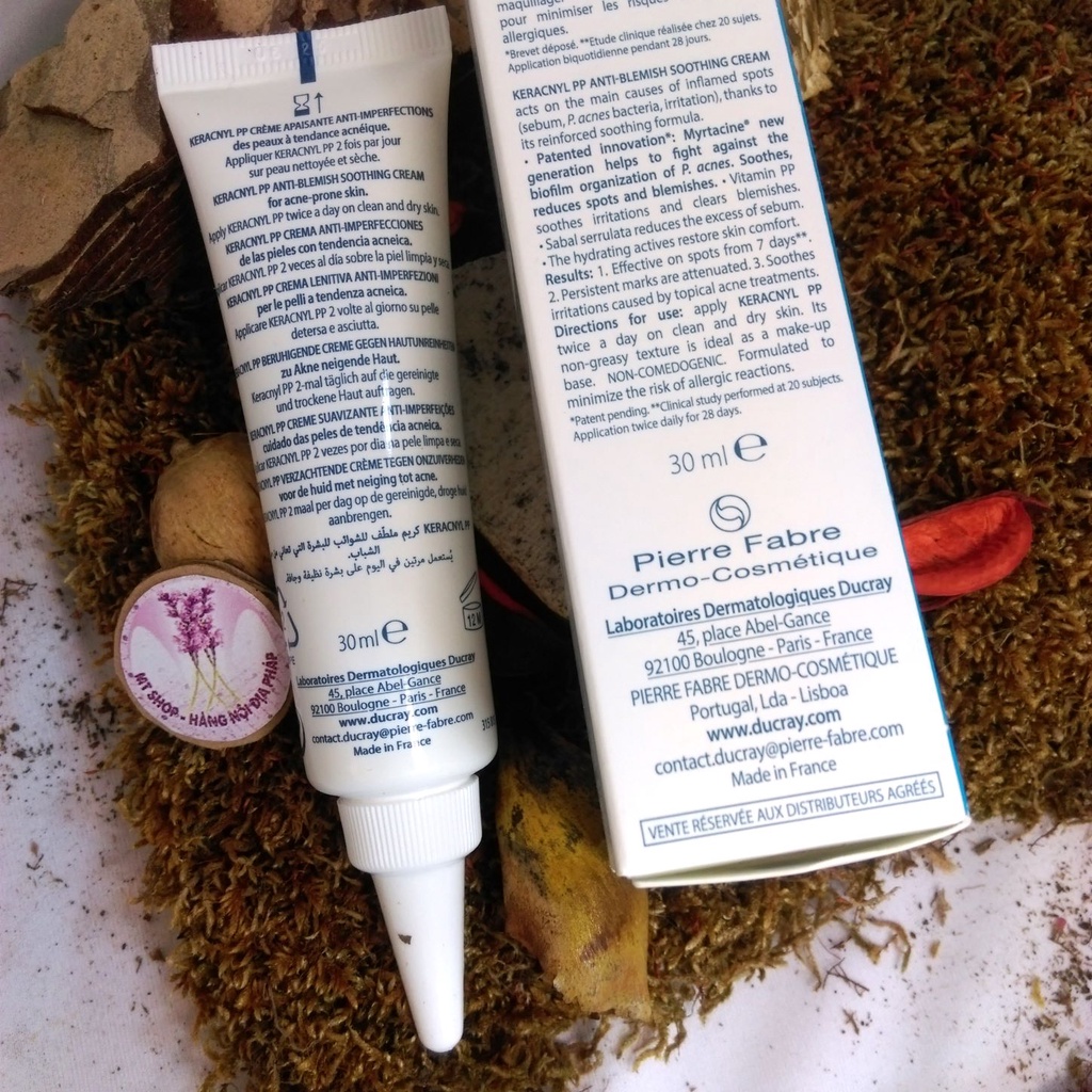 [Nội địa Pháp] Kem dưỡng giảm mụn và dưỡng ẩm da Ducray Keracnyl PP Anti-Blemish Soothing Cream 30ml