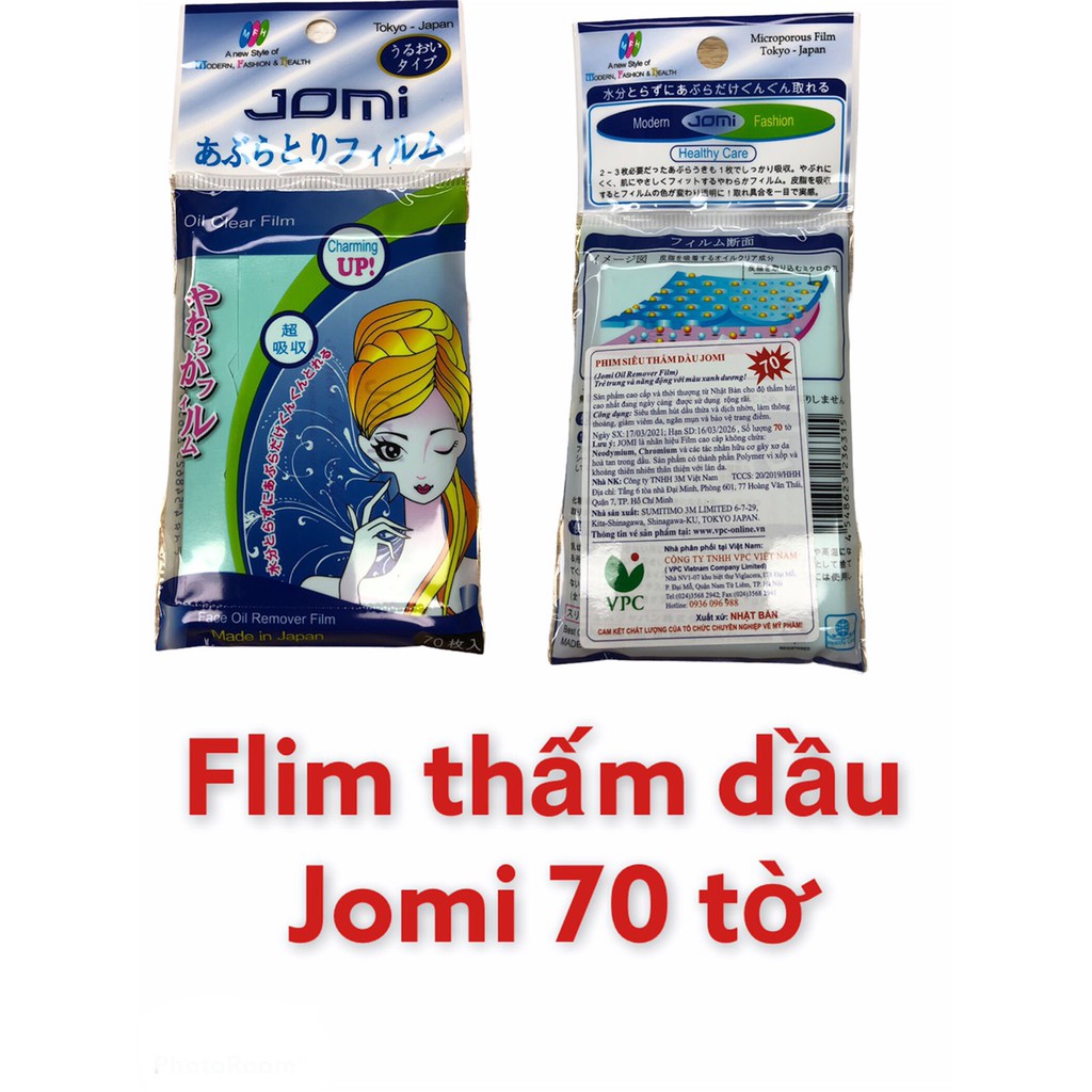flim thấm dầu Jomi (Oil Clear) 70 tờ