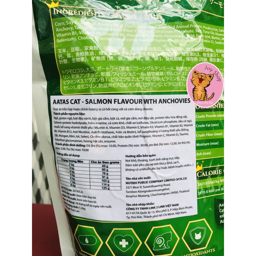 [TÚI 1.2KG] HẠT AATAS MIX TOPPING SIÊU NGON CHO MÈO.