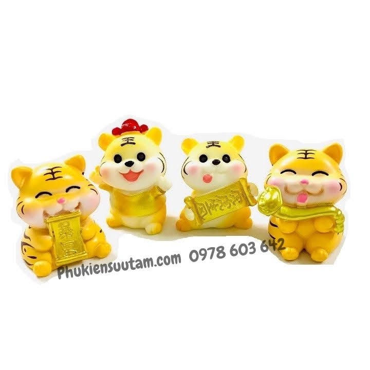 Tượng Nhựa Con Cọp Cute Dễ Thương , Chất liệu Nhựa, trưng bày trên bàn sách, xe oto - SP005465
