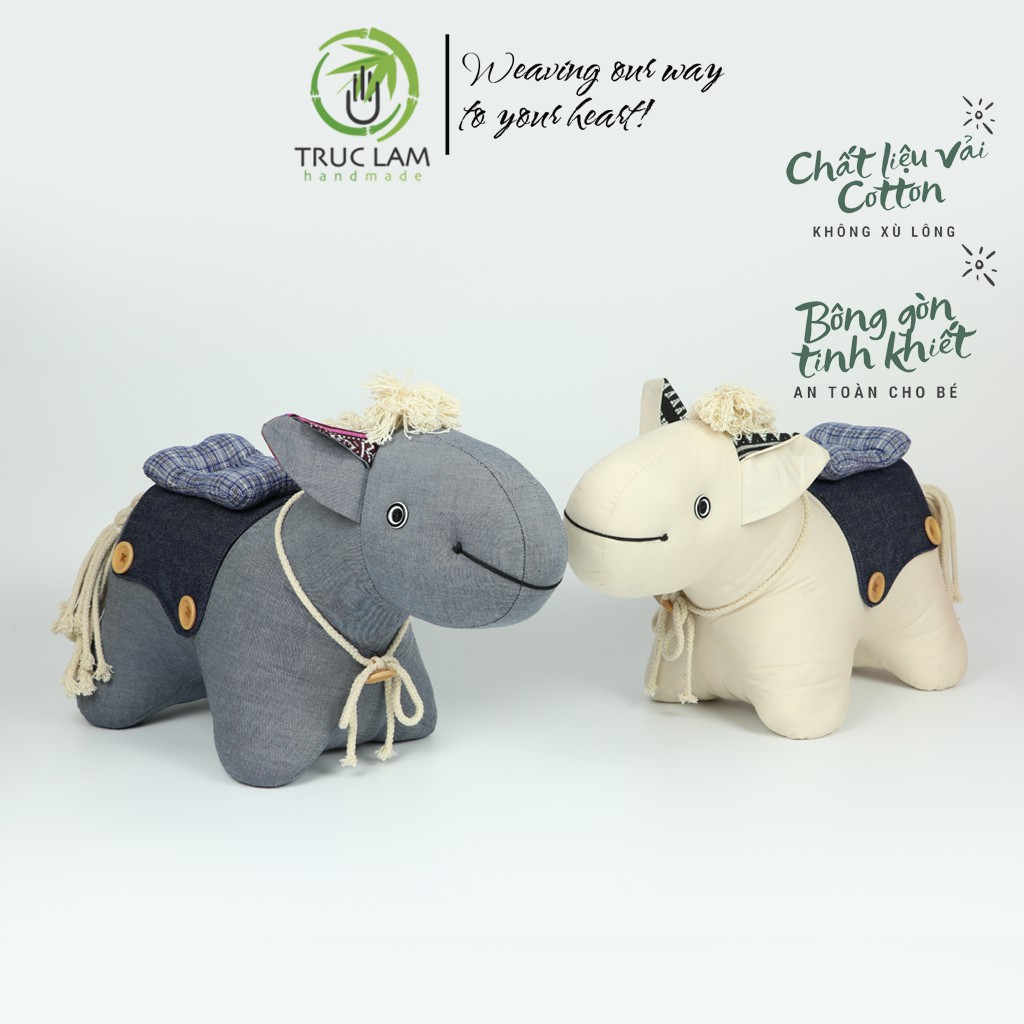 Đồ Chơi Cho Bé Thú Nhồi Bông Hình Con La Vải Denim Bông Gòn Cao Cấp Cỡ Lớn - Trúc Lâm Handmade