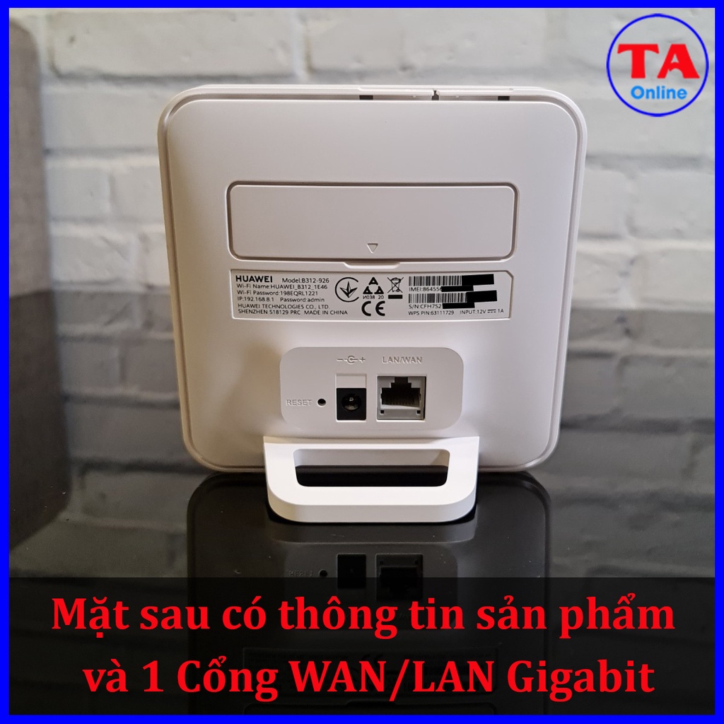 Bộ Phát Wifi 4G Huawei B312 Có Cổng LAN Cắm Điện Trực Tiếp