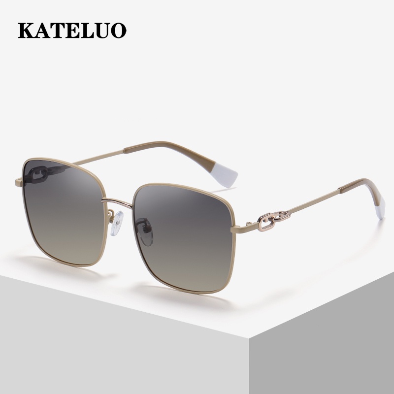 Kính mát KATELUO 0732 phân cực gọng vuông lớn thời trang dành cho nữ