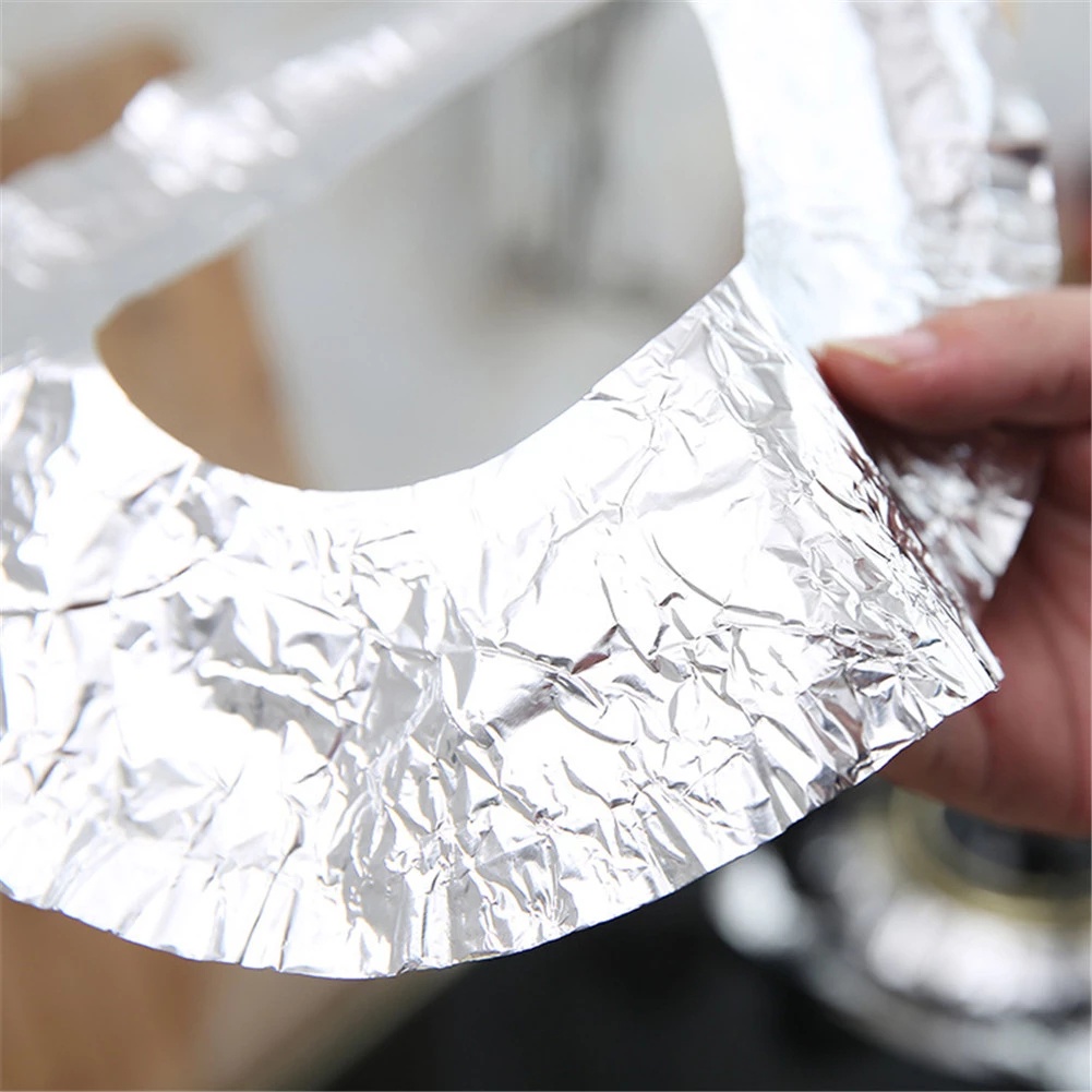 Bộ 10 Tấm Lót Bếp Ga/ Bếp Ga Hình Vuông/ Tròn/ Vuông Bằng Lá Nhôm Dày Dặn Tiện Dụng Cho Nhà Bếp