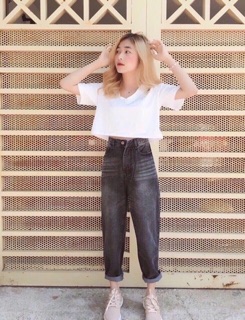 QUẦN BAGGY JEAN XÁM ĐEN