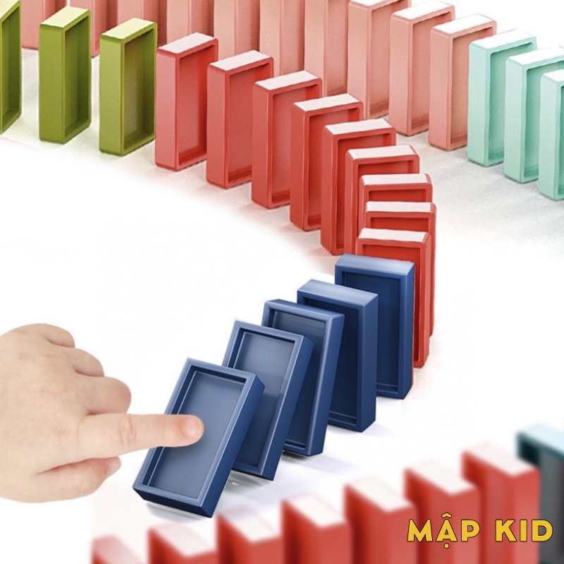 Đồ chơi tàu hỏa - Xe lửa xếp DOMINO tự động, phát nhạc thông minh cho bé yêu