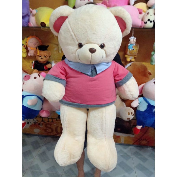 Gấu Bông Teddy Khổ Vải 1m2 Cao 1m mặc áo sơ mi