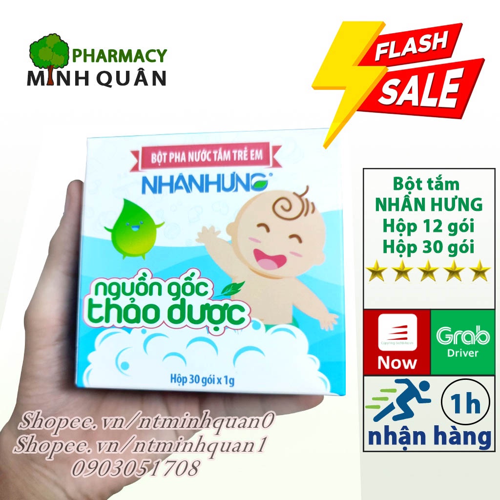 Bột Pha Nước Tắm Trẻ Em Nhân Hưng ⚡Chính Hãng⚡Giúp sạch da, kháng khuẩn,chống viêm, giảm ngứa cho trẻ_MINH QUÂN