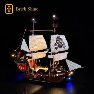 Bộ Đồ Chơi Lắp Ráp Mô Hình Tàu Cướp Biển Có Đèn Led 3 Trong 1 Cho Lego 31109