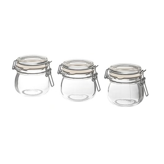 Bộ 3 lọ thuỷ tinh có đai KORKEN IKEA chính hãng ( có sẵn)
