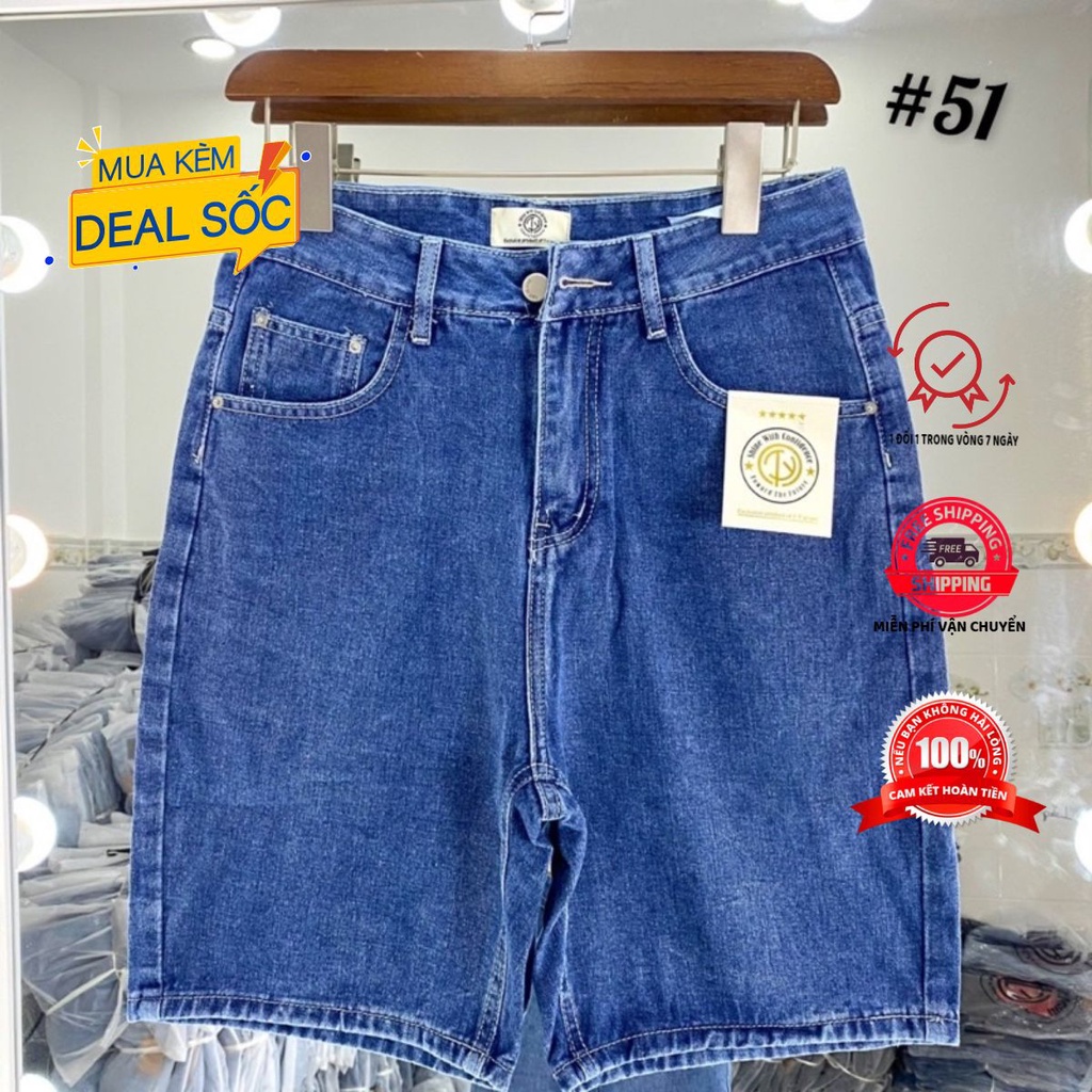 Quần jeans lững bigsize,trơn xanh đậm- nhạt, chất vải demin mềm mịn, from chuẩn MS50-51