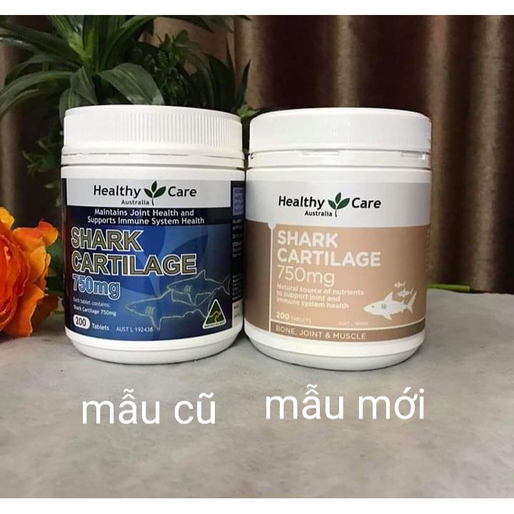 Sụn cá mập Healthy Care Shark Cartilage 200 viên Úc mẫu mới