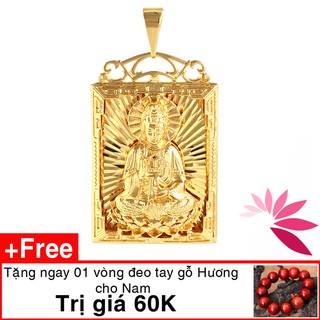 Mặt dây chuyền nam mạ vàng không phai mầu tạc Phật Bà Quan Âm cứu độ MK253 tặng vòng 60k