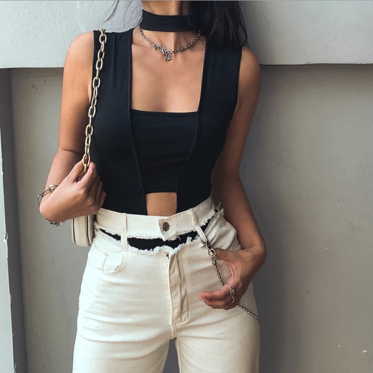 Bodysuit thun đen
