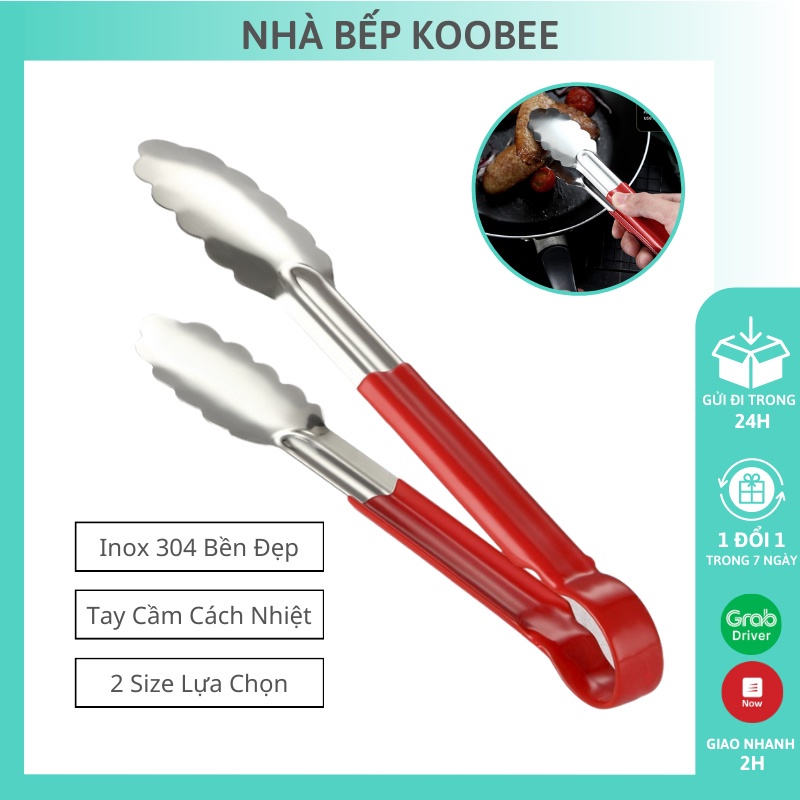 KẸP GẮP ĐỒ ĂN NÓNG, NƯỚNG THỊT CÁN ĐỎ HÀNG ĐẸP LOẠI CÁN DÀI