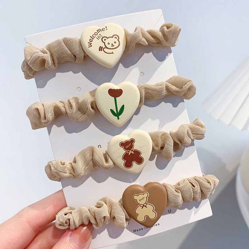 Dây buộc tóc bằng vải voan hình hoa Tulip co giãn phong cách hàn quốc hợp thời trang cho nữ