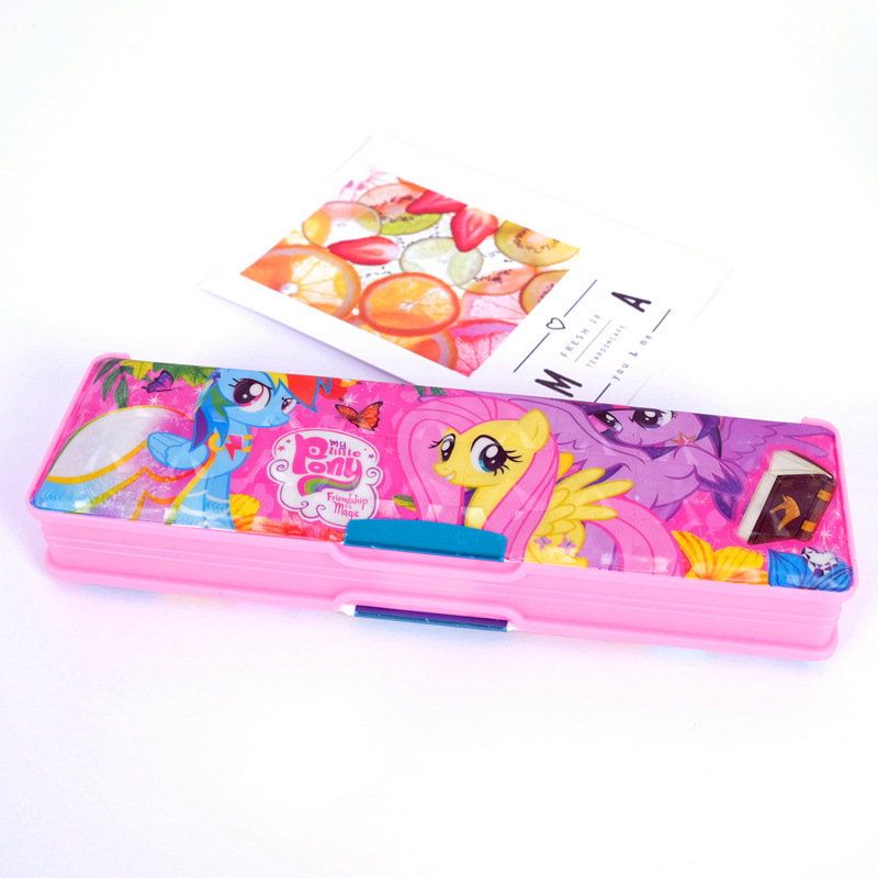 Hộp Đựng Bút Hai Ngăn In Hình My Little Pony/Người Nhện/ Avengers Dễ Thương Cho Bé