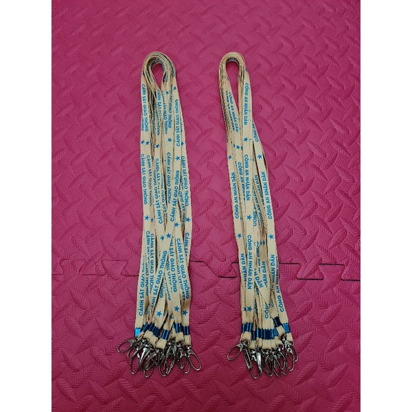 Dây đeo còi, đeo thẻ vải satin in chữ 2 mặt