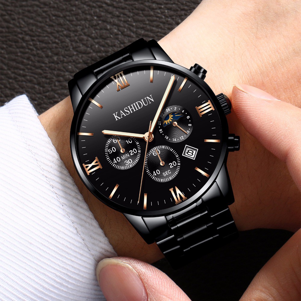 (SIÊU PHẨM) Đồng Hồ Nam Chạy 6 Kim KASHIDUN JAPAN Kim Dạ Quang Dây Thép Đúc Đặc_ Full Box | BigBuy360 - bigbuy360.vn
