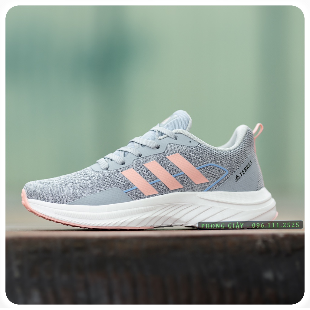 Giày Sneaker Nữ Giày Thể Thao Nữ D12 Màu Ghi Hồng