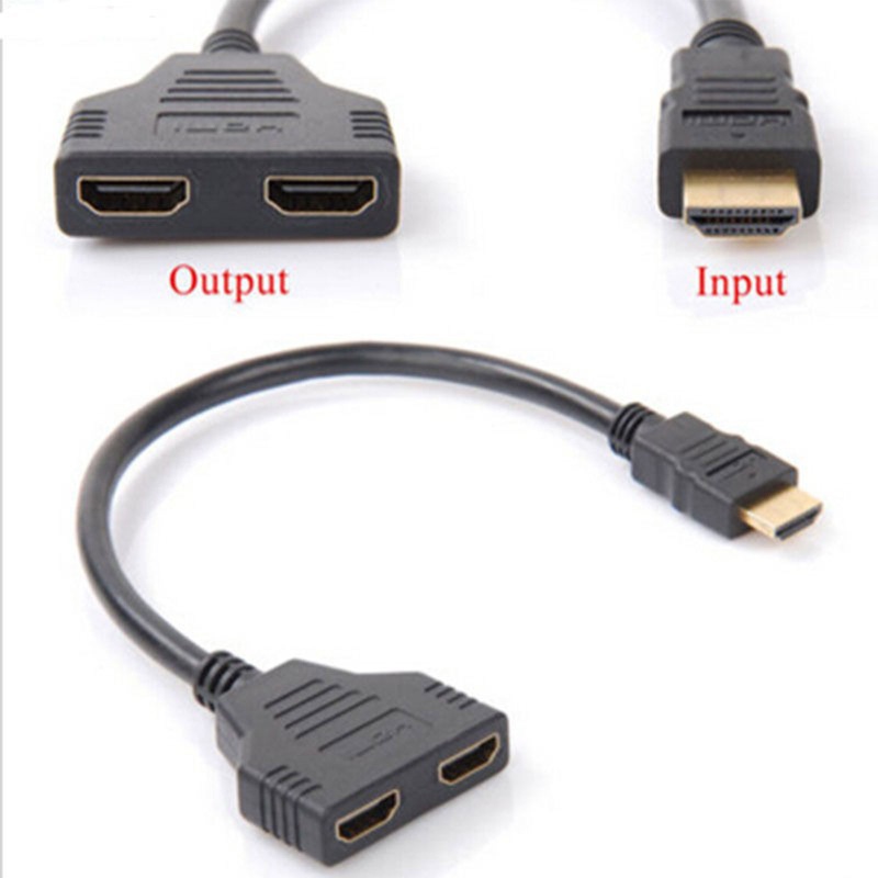 Dây Cáp Chữ Y Chia Hai Đầu Cắm HDMi-Compatible 1080P Sang Ổ Cắm 0.3m / 11.8in