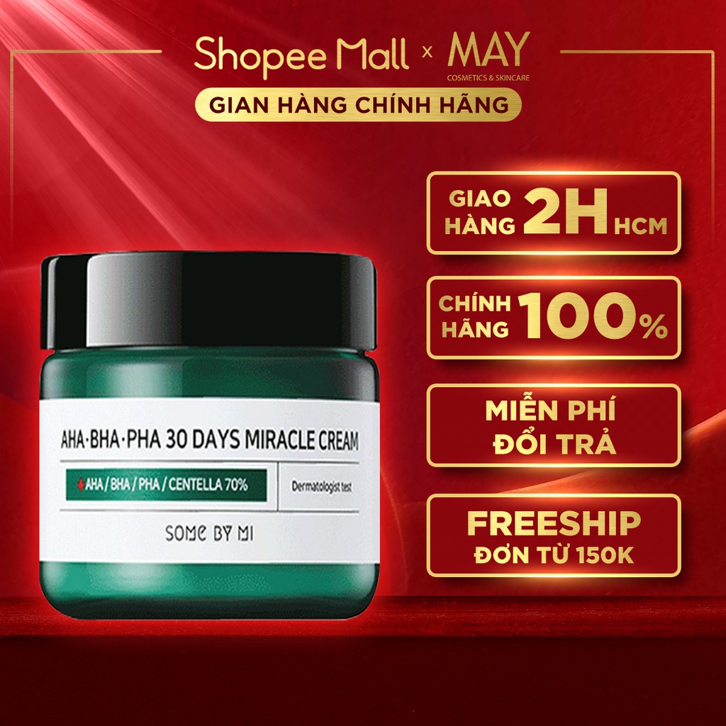 Kem Dưỡng Giảm Mụn Some By Mi AHA-BHA-PHA 30 Days Miracle Cream 50ml