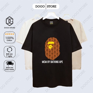 Áo thun MCM BAPE Dogo Store , Áo thun unisex nam nữ form rộng oversize chất liệu 100% Cotton