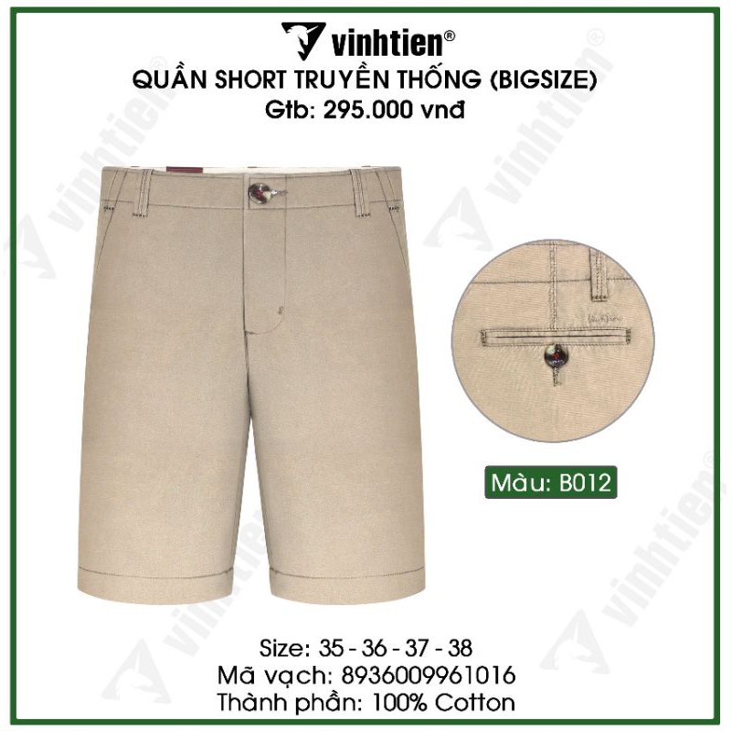 Quần Short Classic Bigsize 295 Vĩnh Tiến