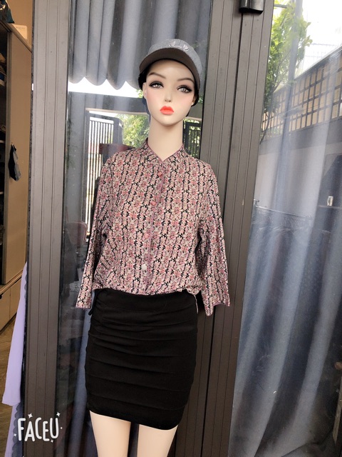 Áo sơ mi tay lỡ họa tiết combo