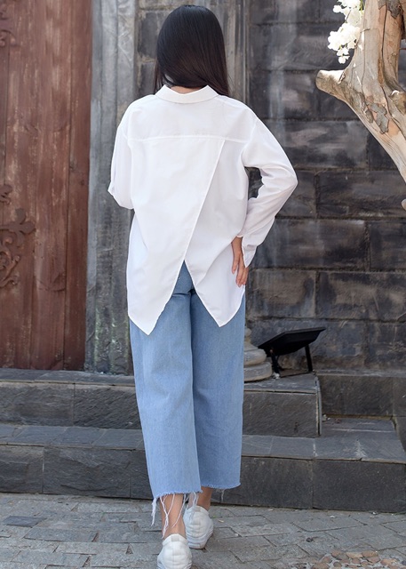 Áo Sơ Mi Nữ Fom Rộng Xẻ Tà Sau ENVY (freesize)