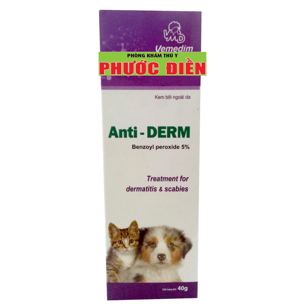 Anti-DERM - Loại bỏ viêm da cục bộ trên chó, mèo