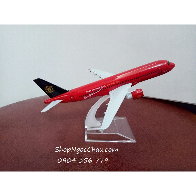 Mô hình máy bay A320 Air Asia Manchester United 16cm