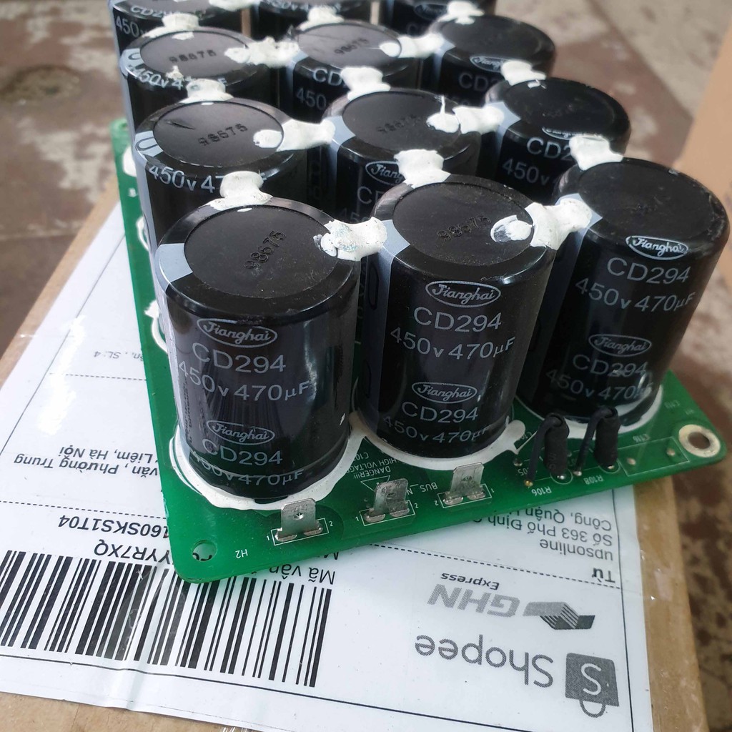 Tụ nguồn 470uf-450v; Bộ 4 Tụ hóa 450v-470uf tháo máy bộ lưu điện