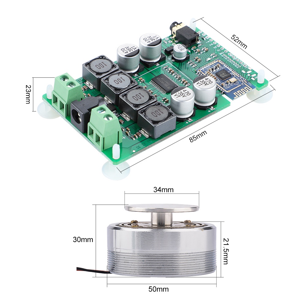 Bảng mạch AIYIMA khuếch đại âm thanh loa nguồn 25W DC12V5A 2 inch