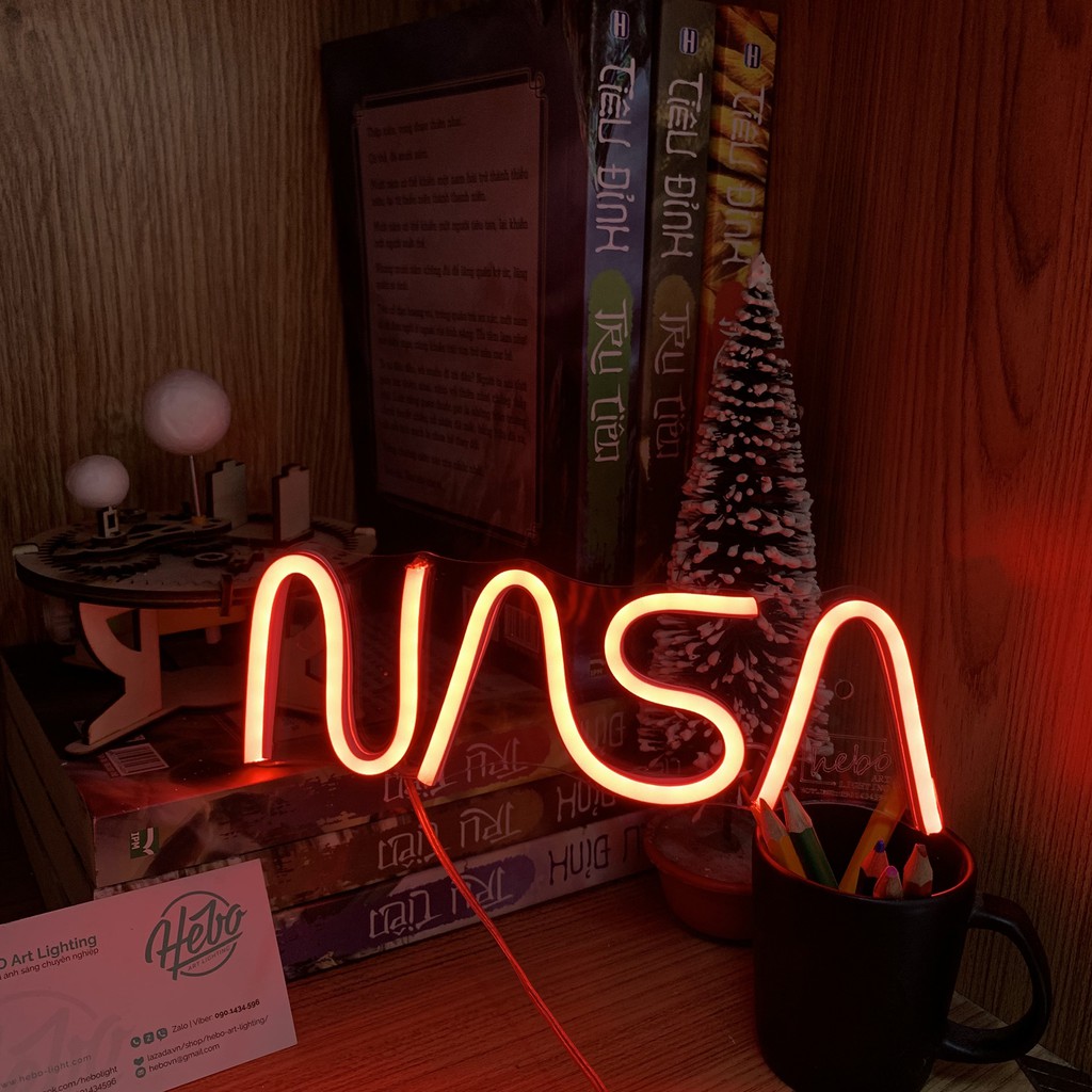 Đèn Led Neon Trang Trí Phòng Chữ NASA