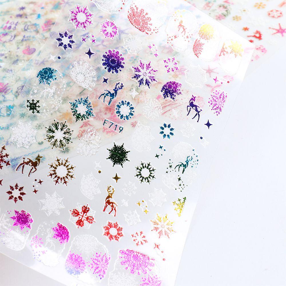 Miếng Dán Trang Trí Móng Tay Dạng Gel UV Họa Tiết Giáng Sinh DIY