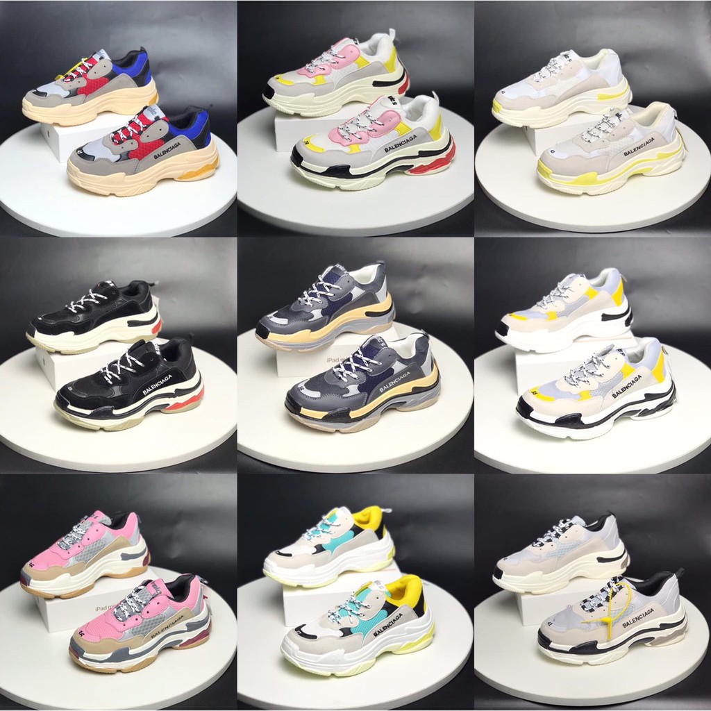 Giày thể thao ❤️FREESHIP❤️ Sneakers Balen nam nữ đế thô pha màu hottrend cá tính phong cách Hàn Quốc