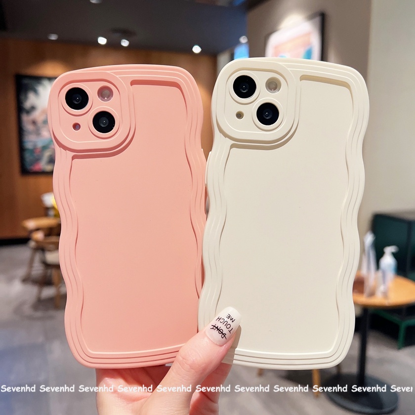 Ốp Điện Thoại TPU Họa Tiết Lượn Sóng Màu Trơn Thời Trang Cho iPhone 7 8 Plus SE2020 XR X XS Max