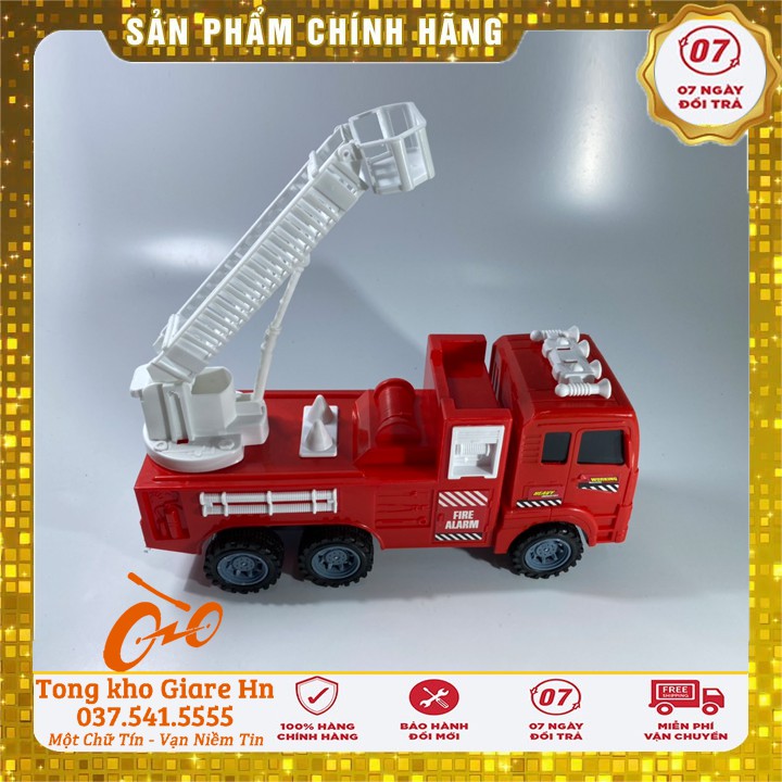 Xe đồ chơi cho bé, Xe thang cứu hộ, Chất liệu nhựa an toàn - có kiểm định, Có cót đẩy trợ lực