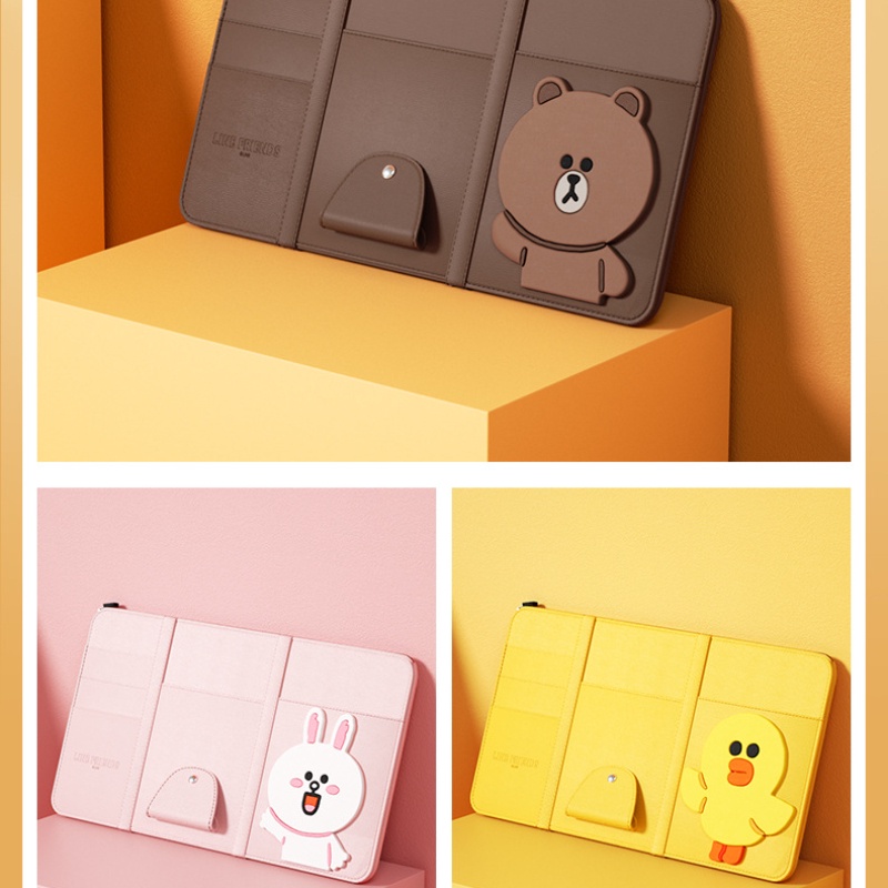 LINE FRIENDS Giá Đỡ Giữ Thẻ/Kính Mát/Mắt Kính Họa Tiết Hoạt Hình Dễ Thương Trang Trí Xe Hơi
