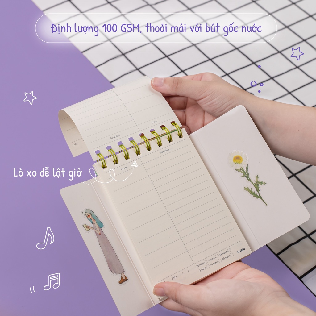Sổ từ vựng Word Study học từ mới hiệu quả Klong 916 - Sổ 120 trang kích thước khổ A6  mm