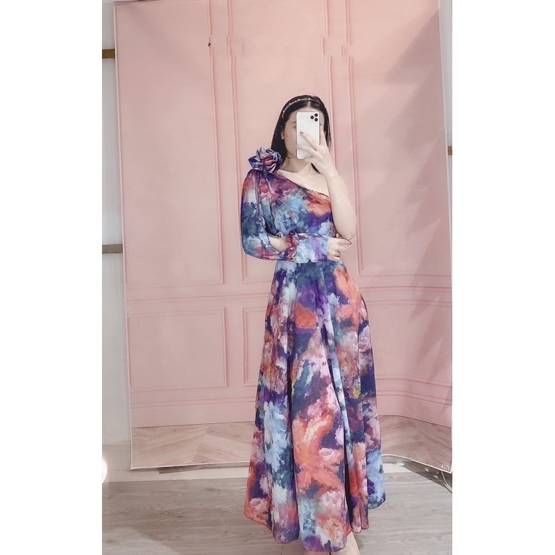 đầm maxi hoa 1 tay | BigBuy360 - bigbuy360.vn