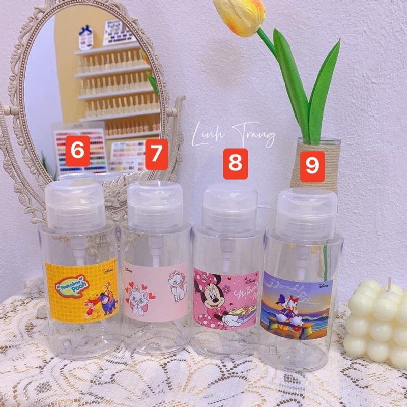Bình Nhấn, bình xịt 250ml đựng nước lau gel, cồn, axetol làm nail