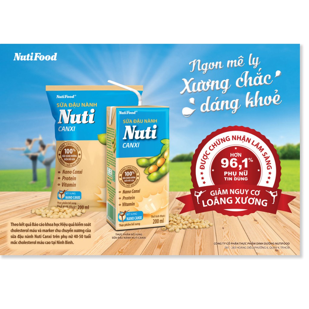 [BÉ KHỎE BÉ ĐẸP] Sữa đậu nành Nuti Canxi Bịch 200ml - Thương Hiệu NUTIFOOD - YOOSOO MALL