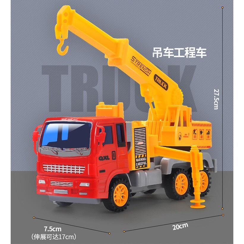 Bộ đồ chơi 6 xe công trình ô tô xe tải, máy xúc, máy cẩu,xe trộn xe công trình xây dựng cỡ lớn cho bé