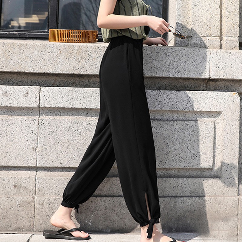Quần Ống Rộng Lưng Cao Phong Cách Hàn Quốc