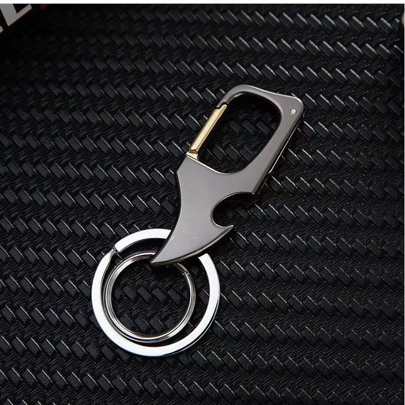 Móc khóa xe vòng thép khui bia kiêm rọc giấy - Hợp kim mạ tĩnh điện mẫu  - Size 2.5x8 cm - bền đẹp phong cách chắc chắn.