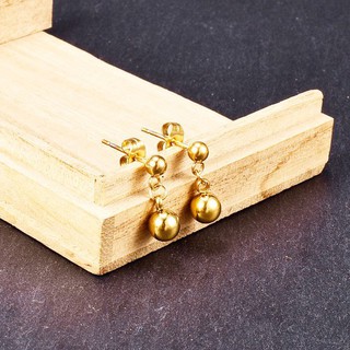Bông tai trái châu tòn ten titan ko đen tt 2981